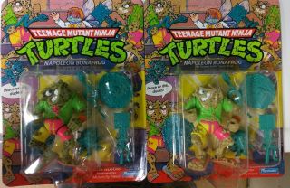 2 Vintage Teenage Mutant Ninja Turtles Napoleon Bonafrog 1990 Playmates Variant