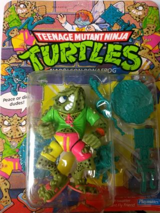 2 Vintage Teenage Mutant Ninja Turtles Napoleon Bonafrog 1990 Playmates VARIANT 2