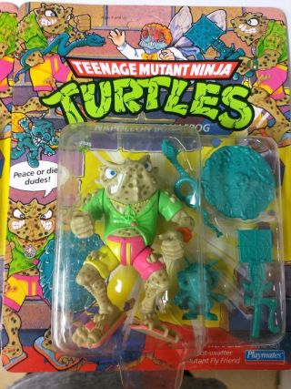 2 Vintage Teenage Mutant Ninja Turtles Napoleon Bonafrog 1990 Playmates VARIANT 3