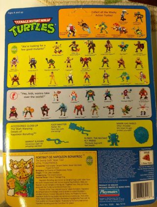 2 Vintage Teenage Mutant Ninja Turtles Napoleon Bonafrog 1990 Playmates VARIANT 6