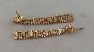 14k Yellow Gold Vintage Style Dangle Earrings