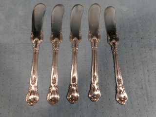 Five Gorham Sterling Silver Chantilly Pattern Butter Spreaders 5 3/4 Inches