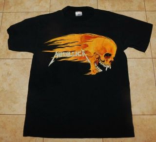 Rare Vintage 1994 Metallica Concert Tour Flaming Skull Pushead T - Shirt Sz Large