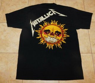 Rare Vintage 1994 Metallica Concert Tour Flaming Skull Pushead T - Shirt sz Large 2