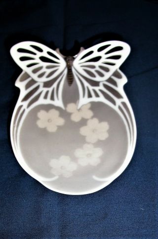 Rare Royal Copenhagen Porcelain 343 Figural Butterfly Dish Trinket Tray