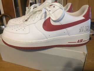 Rare Vintage 07 Nike Air Force 1 Low Af1 Players Edition Red And White Size 11