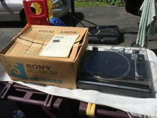 Vintage Sony Turntable System Ps - X55s,  Box & Shure M44 - 7 Cartridge