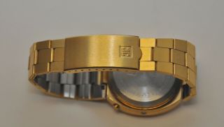 Vintage 1970s COMPU CHRON GoldTone Stainless Steel Men ' s LED Watch 4