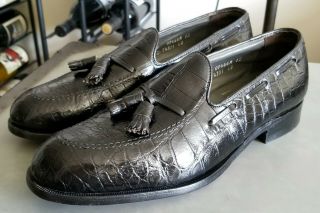 Footjoy Vintage Crocodile Alligator Tassel Loafer Shoes Size 9.  5 E Usa