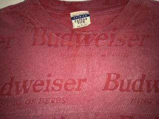 Vintage 90s Budweiser King Of Beers all over print t - shirt soft sz XL 2 sided 2