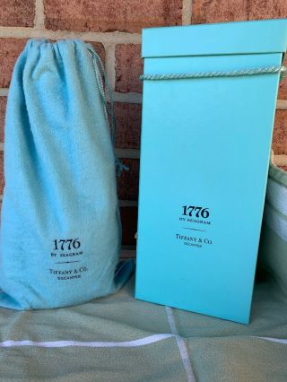 Collectible Vintage 1776 Tiffany Seagram Decanter with Bag & Box - 3
