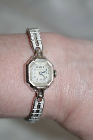 Bulova Vintage Ladies Art Deco Watch 14k White Gold 919454