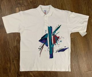 Vintage 90s Adidas Sports Textiles Polo Shirt Large Nwt 