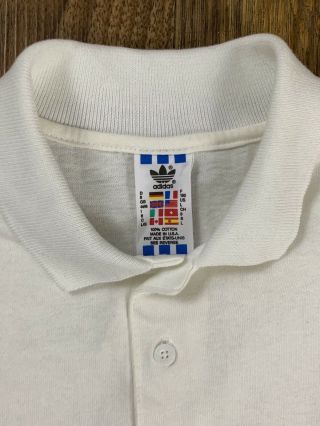 Vintage 90s Adidas Sports Textiles Polo Shirt Large NWT ' S Trefoil USA Made 4