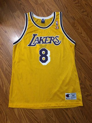 Vintage Champion Jersey Gold La Lakers Kobe Bryant 8 Size L 44 Rare Yellow