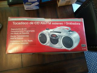 Vintage Cd Stereo Tape Player Cassette Portable Boombox Durabrand Cd - 2036