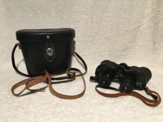 Vtg Bausch & Lomb,  " Zephyr ",  8x30,  Wwii Era Military Style Binoculars Leather Case