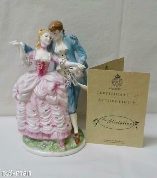 Vintage Royal Worcester Figurine The Flirtation Ltd Edition Of 2450,  Cert