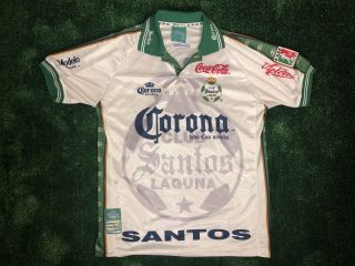 Vintage 1996 Santos Laguna Corona Sport Jersey Away Barely Large