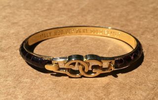 Vintage Gucci 70s Snakeskin Tobacco Brown Wrist Bracelet 24k Gold Plated