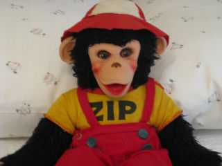 Vintage Rushton Plush 16 " Zip The Chimp Doll From Howdy Doody Show Zip Monkey