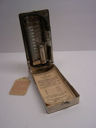 Vintage Fleischer Spinal Manometer With Tag