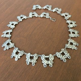 Taxco,  Mexico Sterling Silver " Butterfly " Necklace By M.  Ocampo 16 "