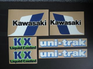 1983 Kawasaki Kx 80 Gas Tank,  Swingarm & Side Panel Decal Kit Vintage Motocross