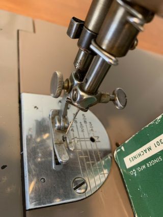 Vintage Singer Long Bed Sewing Machine Model 301A - & 3