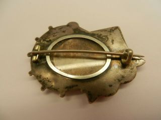 Antique 19th C Japanese Mixed Metal Brooch Pin,  Silver,  Gold Copper.  Shakudo. 6