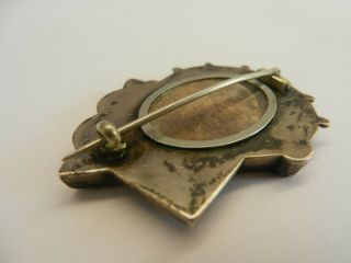 Antique 19th C Japanese Mixed Metal Brooch Pin,  Silver,  Gold Copper.  Shakudo. 7