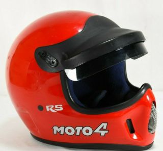Vintage 80’s Bell Moto4 Full Face Motorcycle Riding Racing Helmet 7 1/4 58 Red