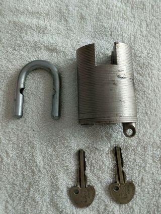 Vintage Military Ingersoll Miracle Us Padlock W/ Key Locksmith Locksport