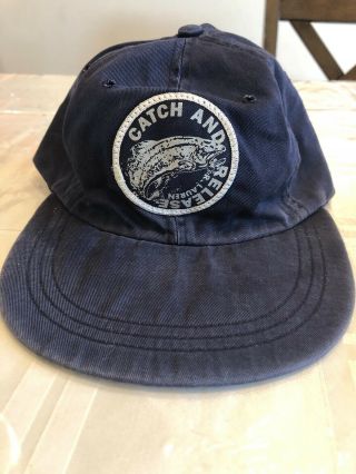 Vintage Polo Ralph Lauren Long Bill Polo Sportsman " Catch And Release " Hat M