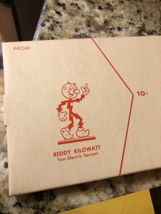 Reddy Kilowatt desk Business Card Holder Advertising Vintage Collectible 7” 4