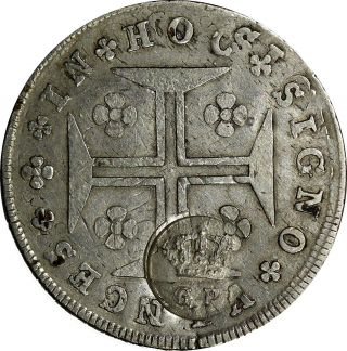 AZORES Silver ND (1887) 300 REIS C/M 1799 G.  P.  Portugal 200 Reis RARE KM - 25.  2 2