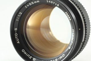 【RARE MINT】 OLYMPUS OM - SYSTEM G.  ZUIKO AUTO - S 55mm F1.  2 Lens MF From JAPAN B849 3