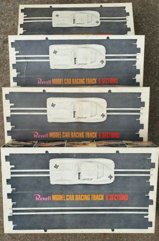 4 Boxes (24) Vintage Revell 1/32 Scale Slot Car 12 " Straight Track Section