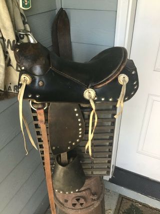 Kids 12” Leather Pony Saddle Vintage?