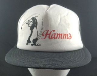 Vintage Hamms Beer Golf Trucker Style Baseball Cap Hat Retro
