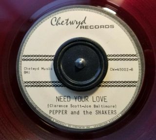 Late Doo Wop Group Soul 45 By Pepper & The Shakers Rare Red Vinyl
