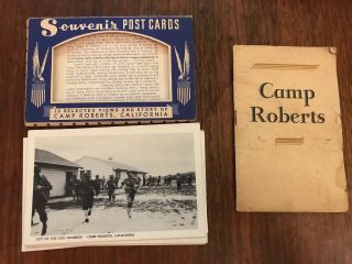 Camp Roberts Wwii Souvenir Postcards & Info Pamplet
