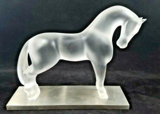 Rare Vintage Signed Lalique Crystal Siglavy Horse Frosted 6 " Figurine France Nr