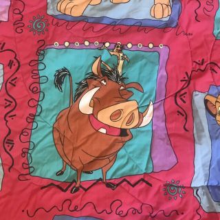 Lion King Bed Set Vintage Twin Comforter and Sheet 1990s Simba Nala Pumba Disney 4