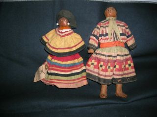 Vintage Native American Seminole Indian Palmetto Fiber Doll Tag Pair 2
