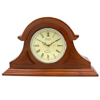 Bedford Mahogany Cherry Oak Finish Desk Shelf Mantel Mantle Clock With 4 Chimes