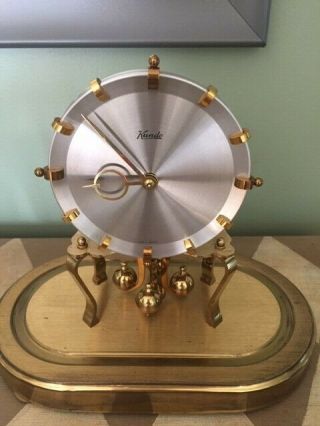 Vintage Kundo 400 Day Oval German Anniversary Clock Stunning and Running 2