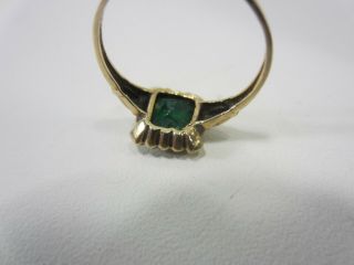 Antique 10K Gold Victorian Ring with Green Stone - 4