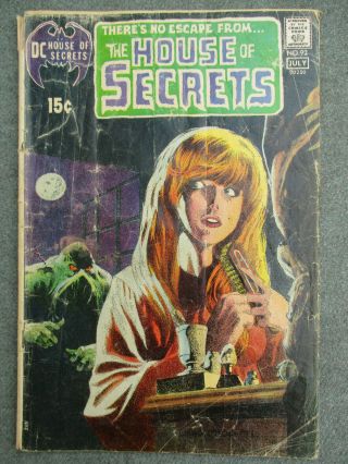 Vintage 1971 Dc House Of Secrets 92 First Swamp Thing Poor