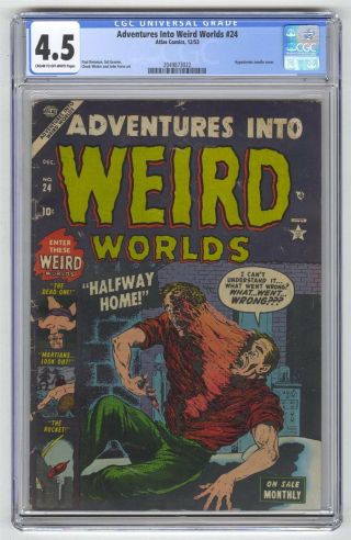 Adventures Into Weird Worlds 24 Cgc 4.  5 Vintage Marvel Atlas Hypodermic Needle